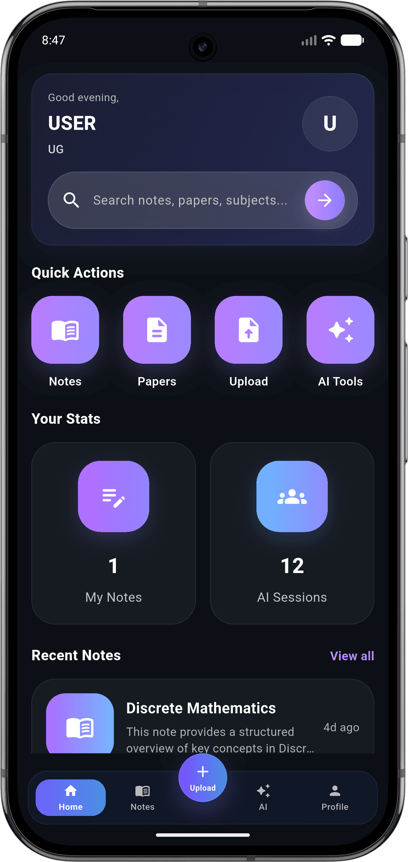 StudyHub dashboard preview